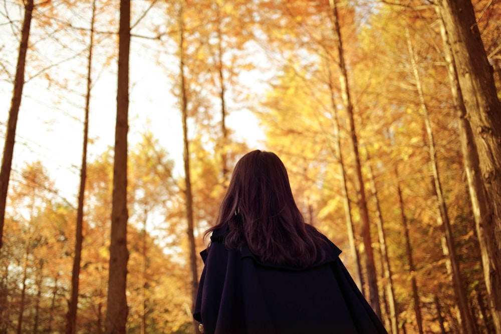 woman at the forest