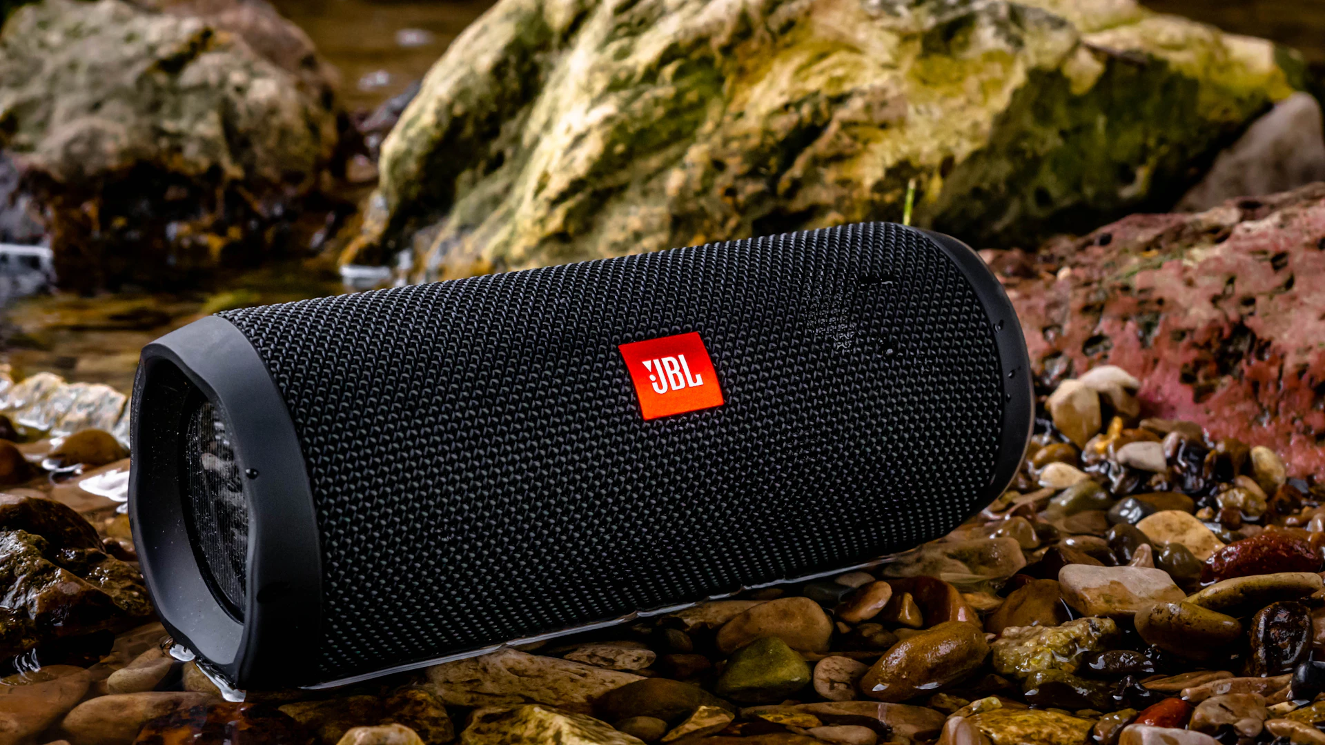 black JBL portable speaker