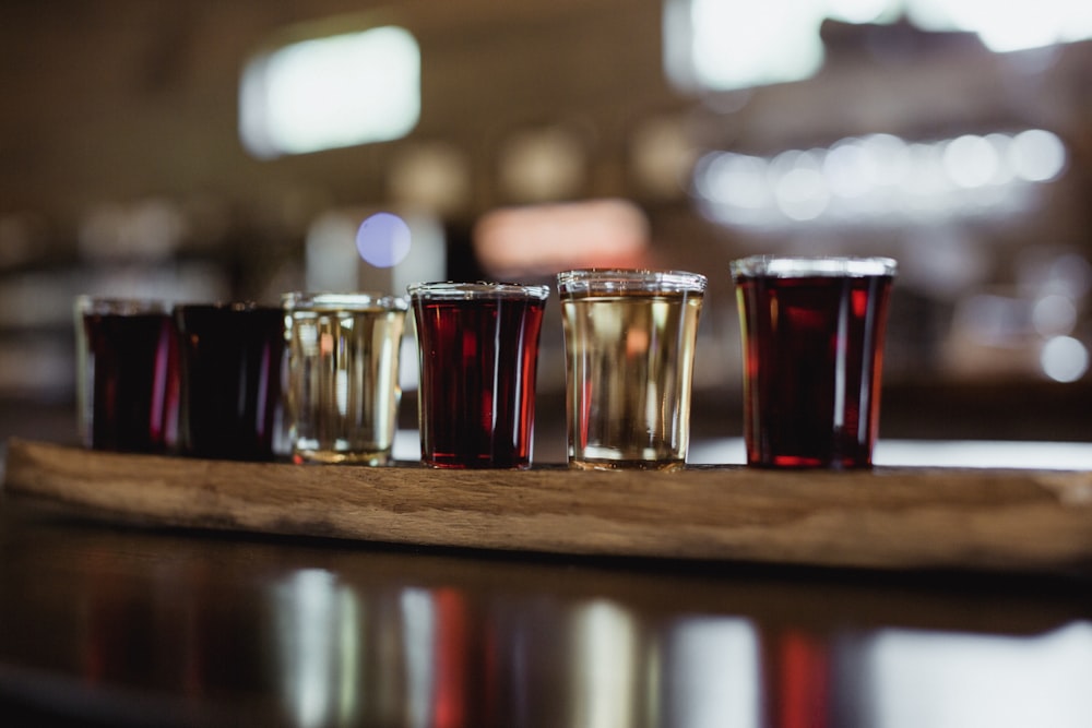 clear drinking glasses