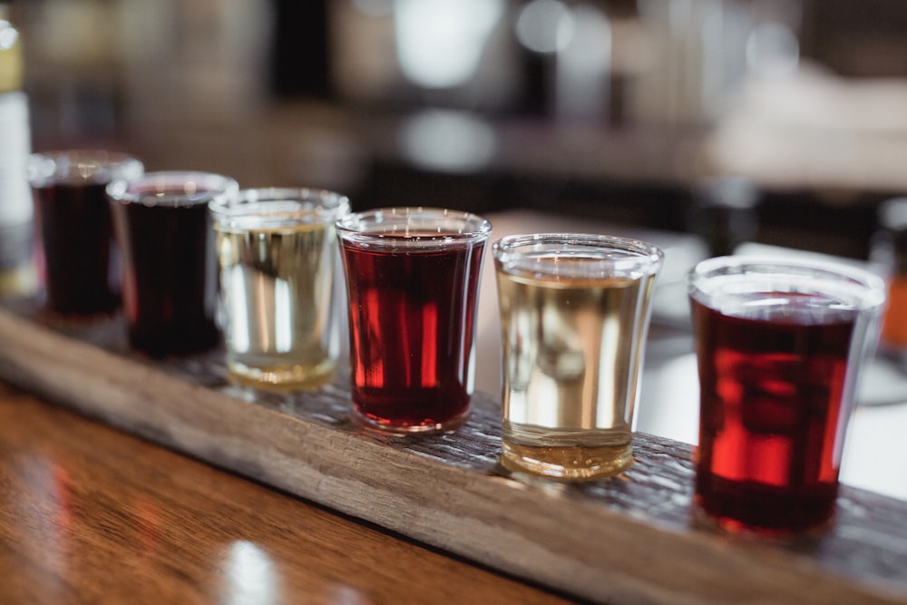 cups with beverages