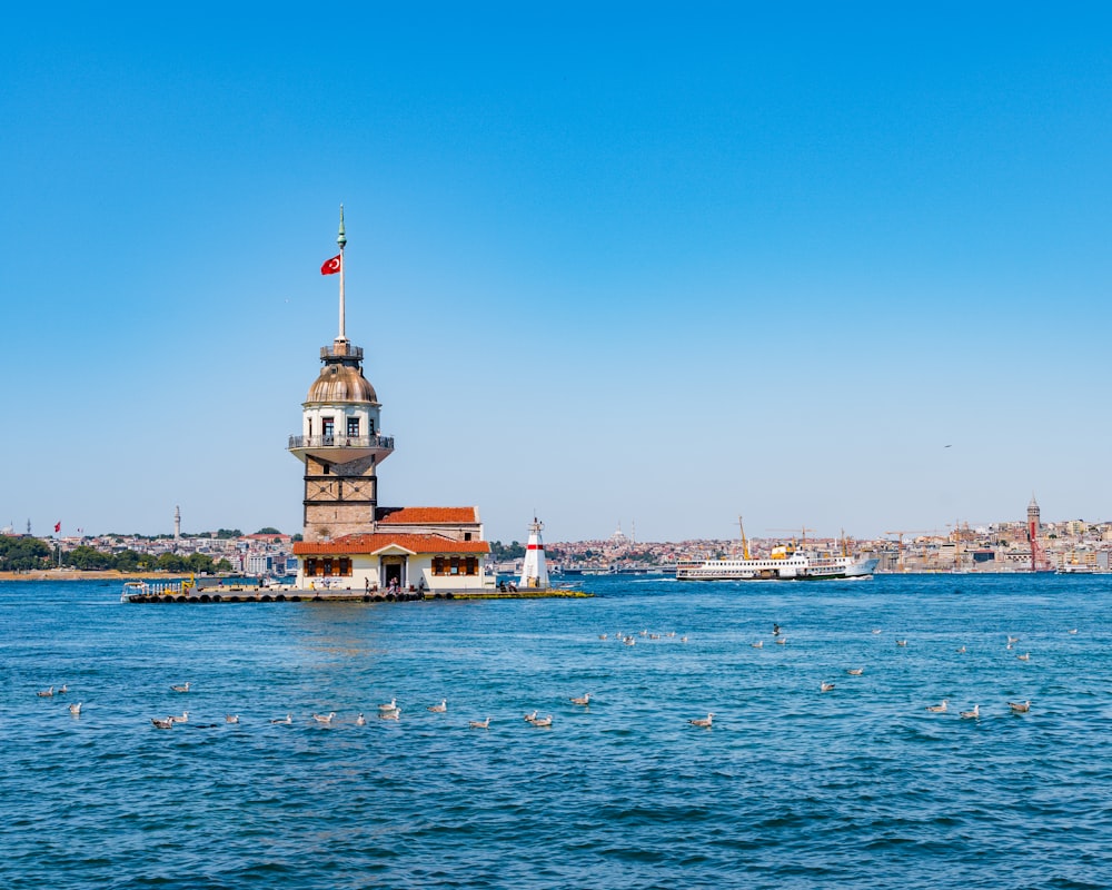 lighthouse among water