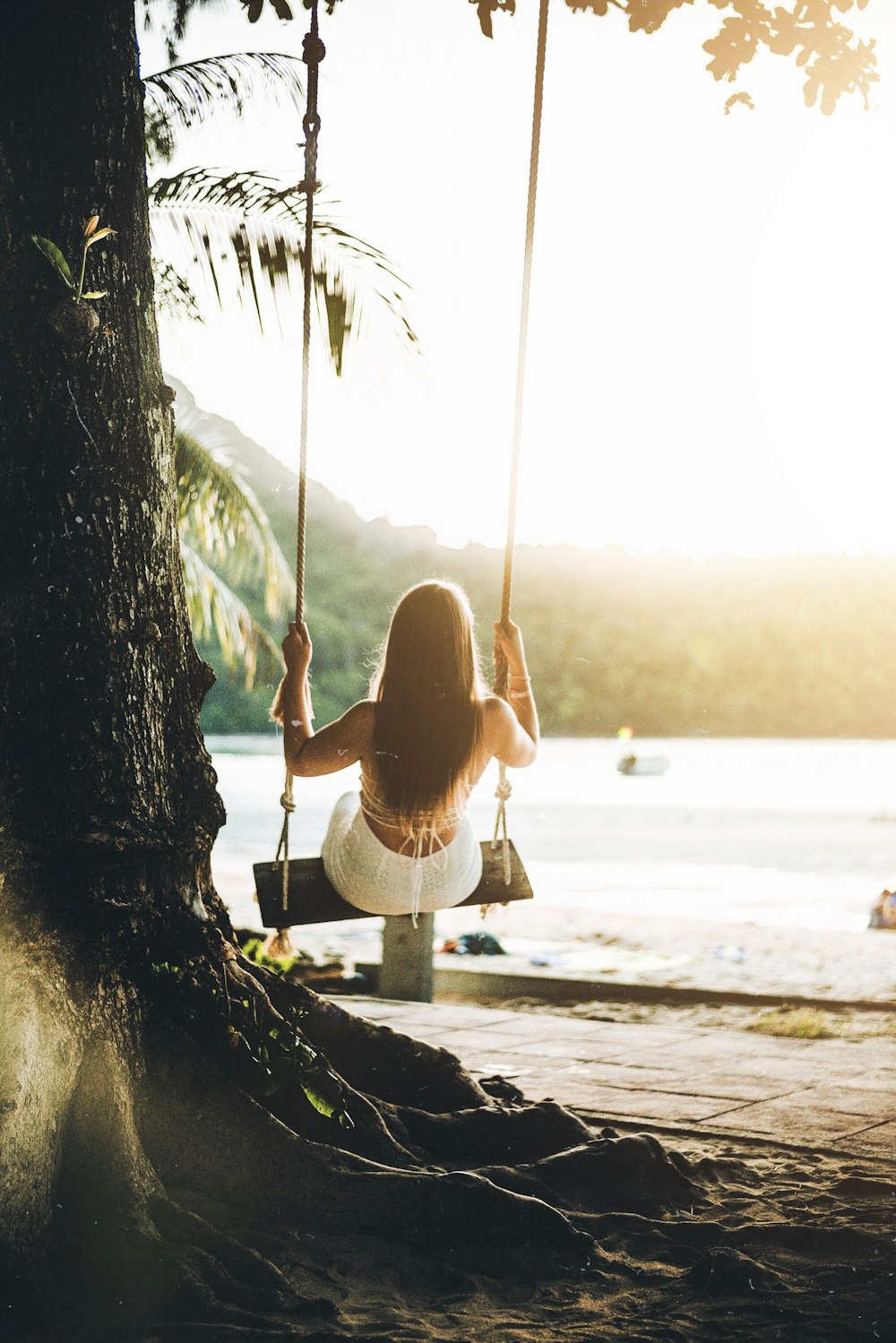 woman on swing