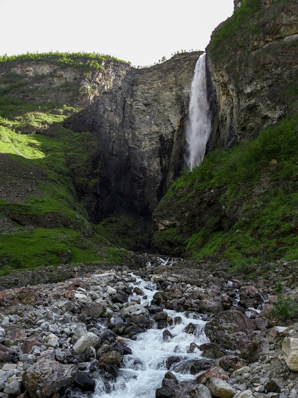 waterfalls on mountain