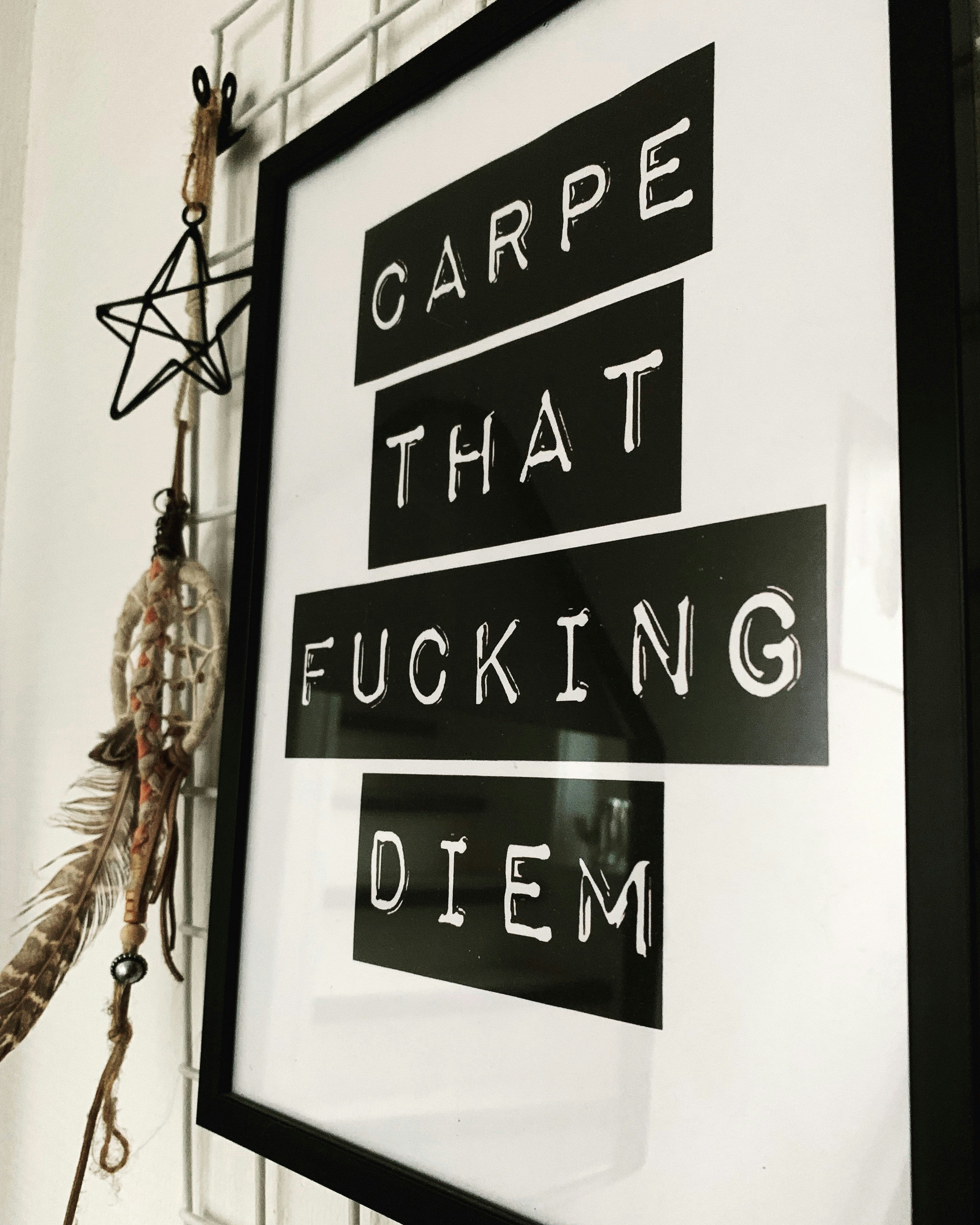 black and white text signage