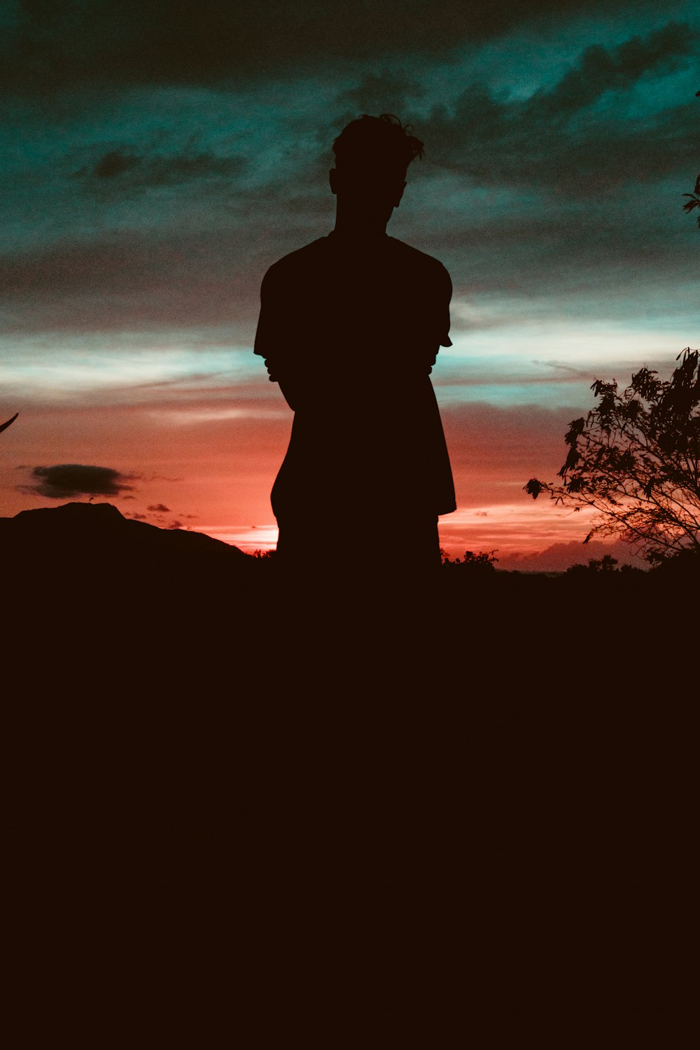 silhouette photography of man