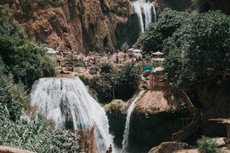 landscape photo of waterfalls