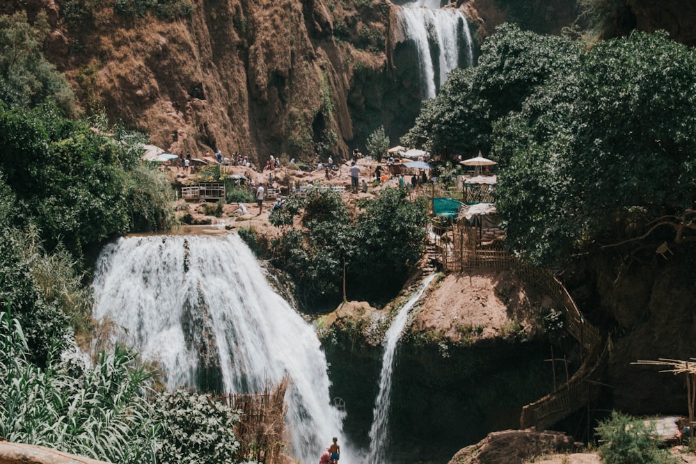 landscape photo of waterfalls