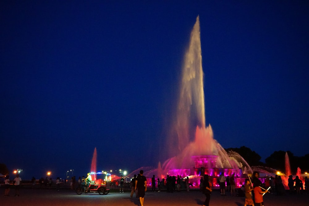 water fountain with light