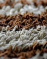 brown and white rug