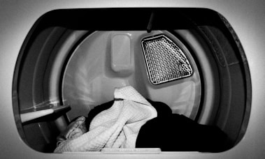 white front-load clothes washer