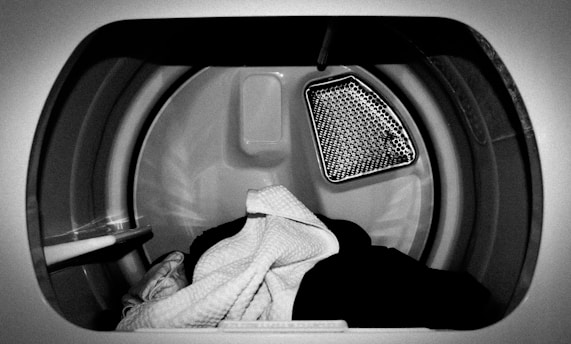white front-load clothes washer