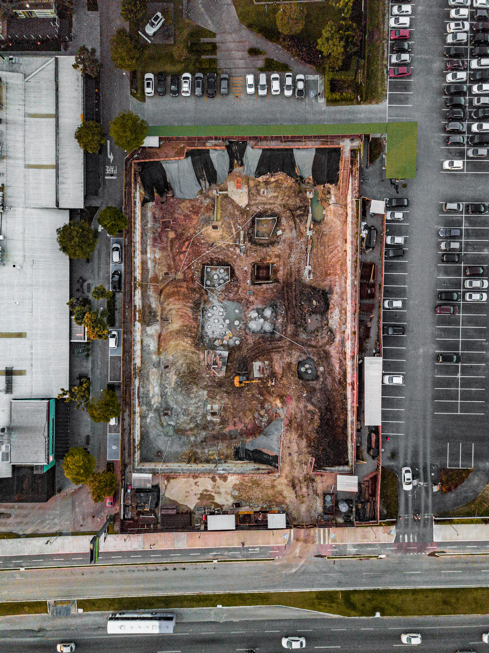 Review construction progress with satellite imagery