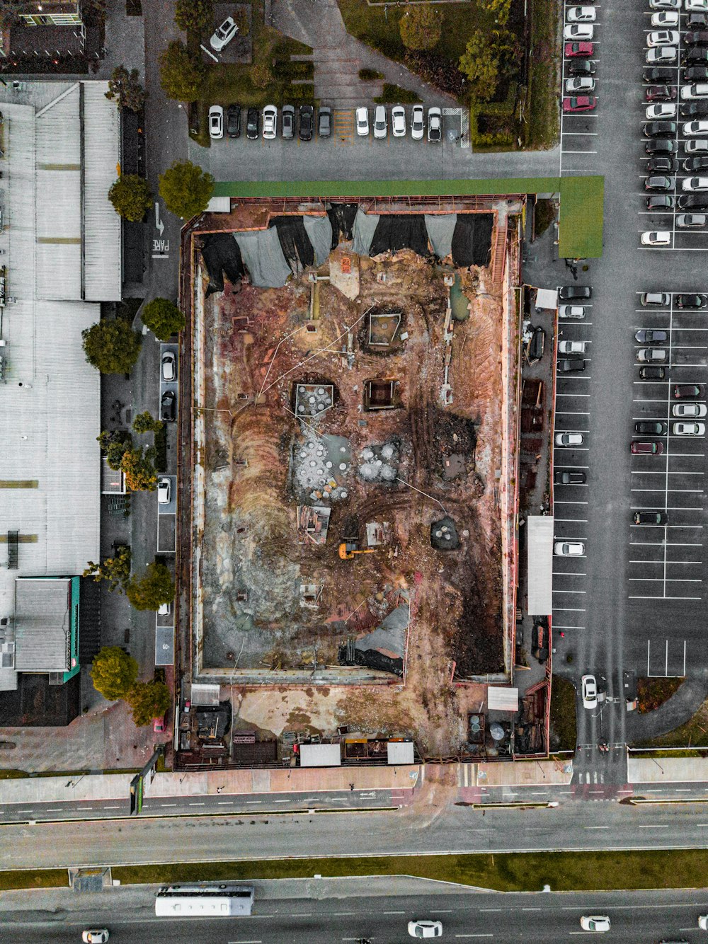 aerial photography of construction site