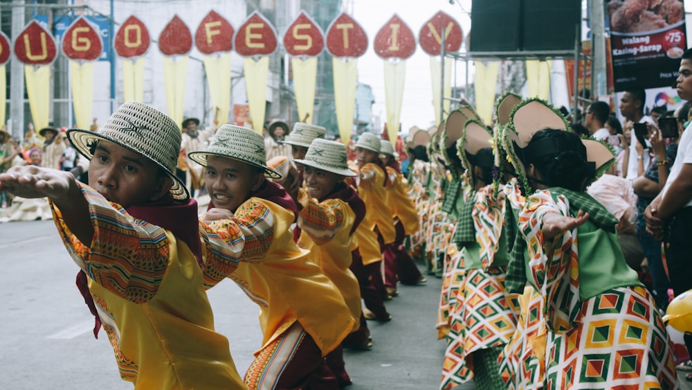 people dancing on street