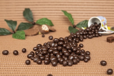 A bowl filled with glossy chocolate balls dusted lightly with cocoa powder.