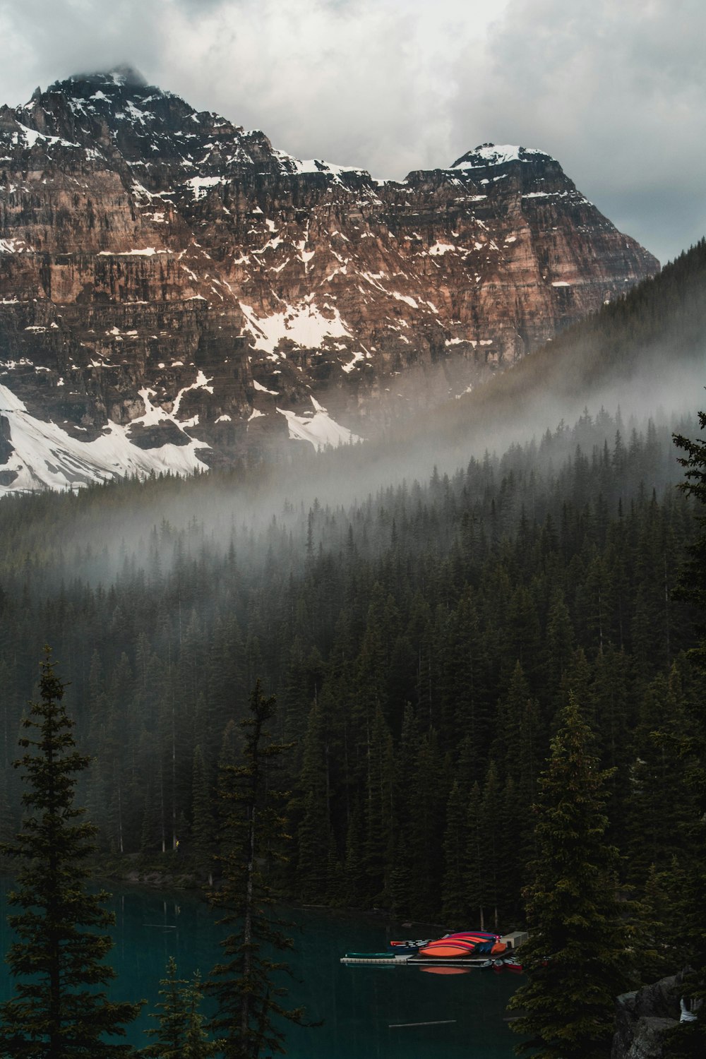 birds eye photography of mountain