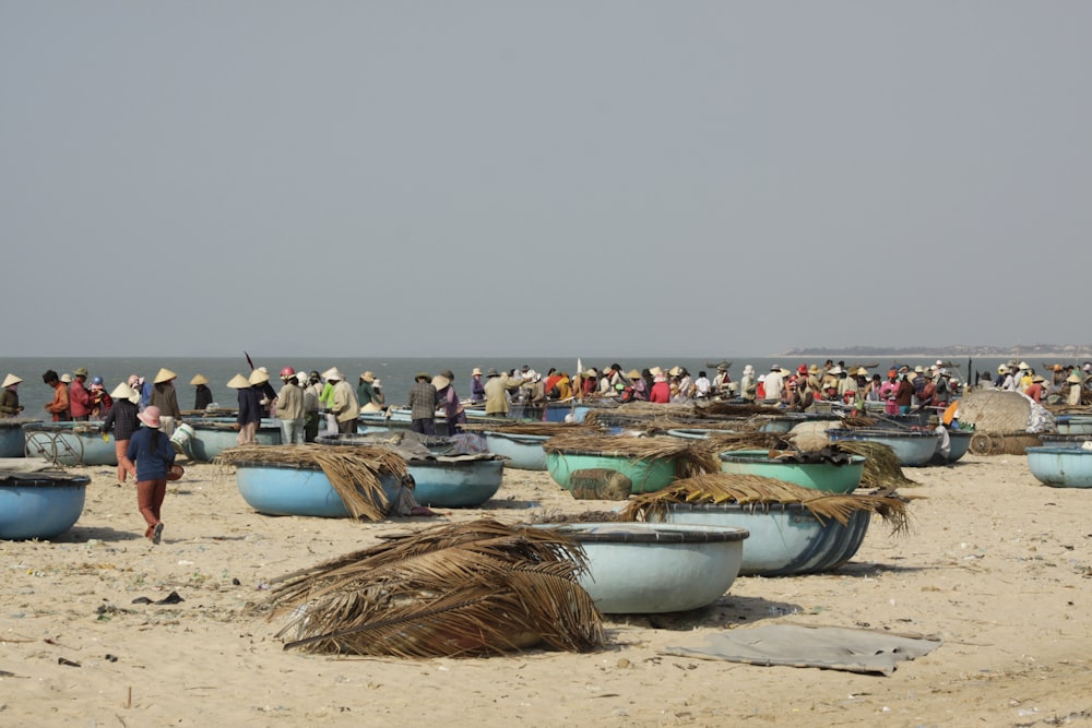 people on seashore