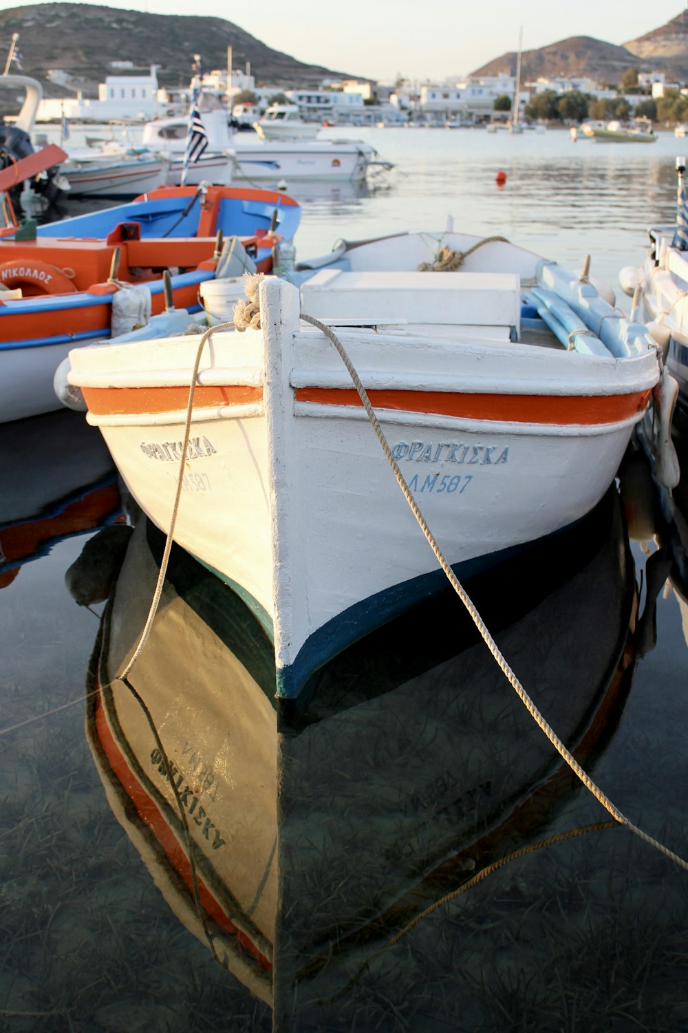 white and red boat