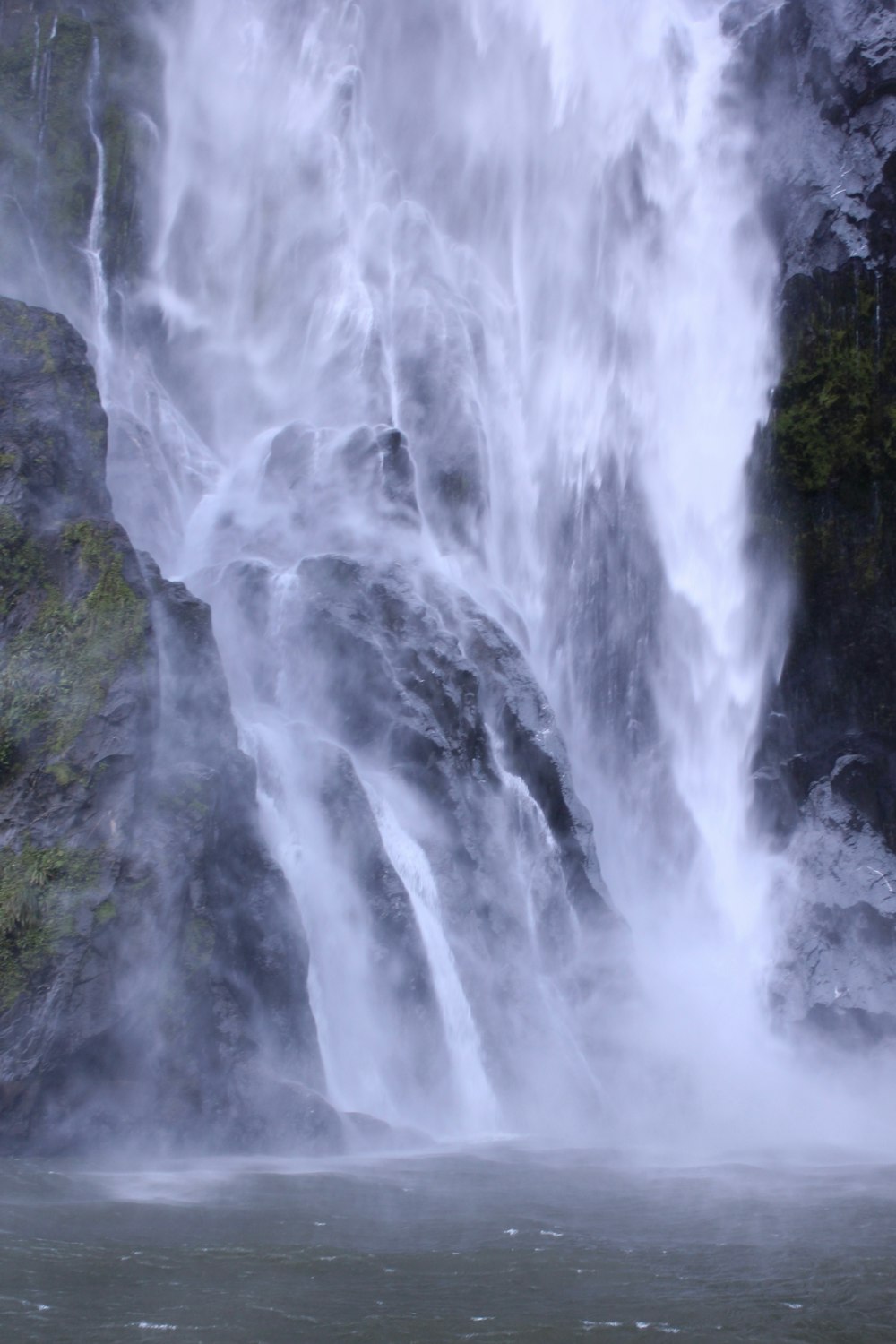 long-exposure photography of waterfalls