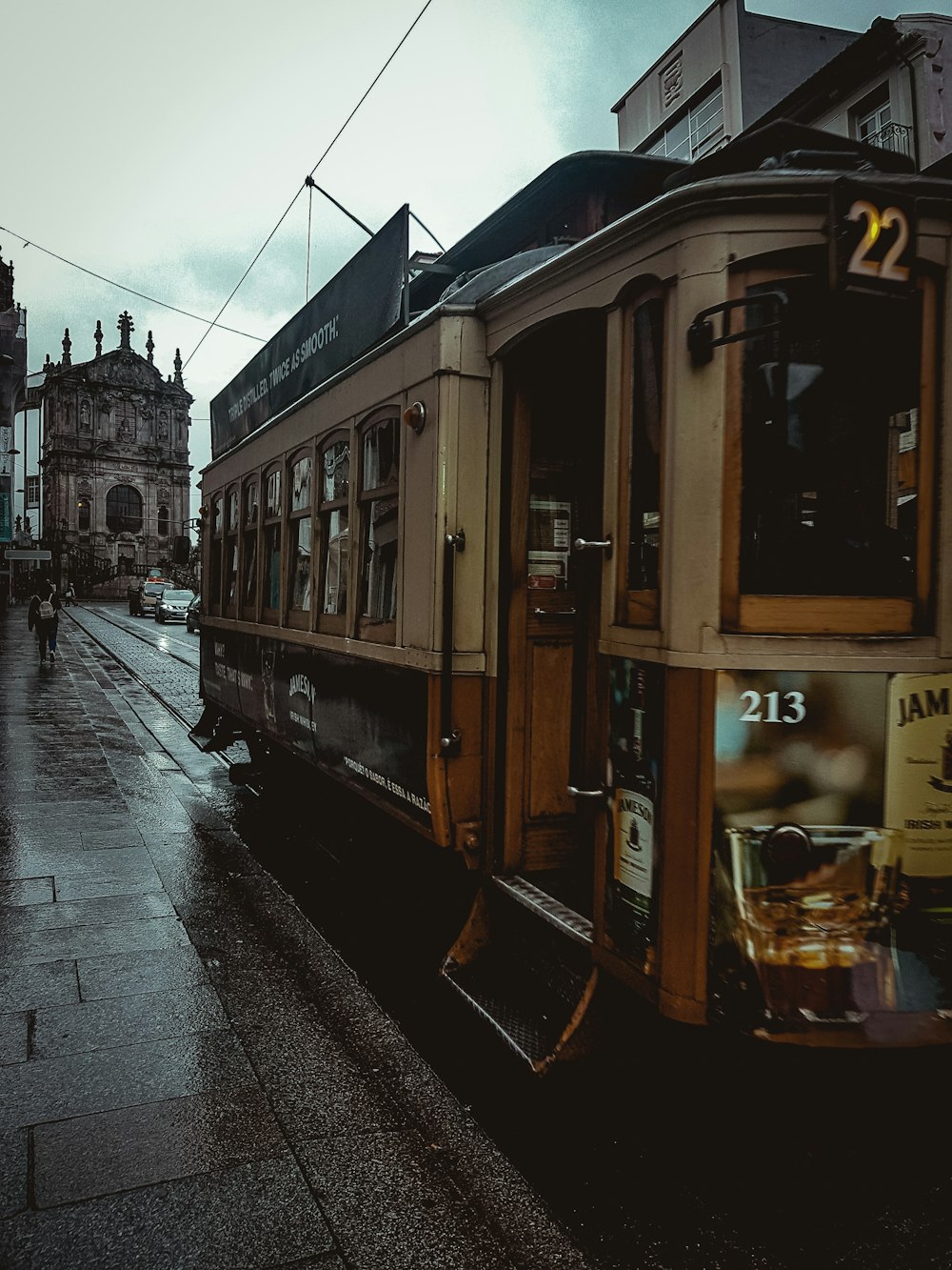 brown tram