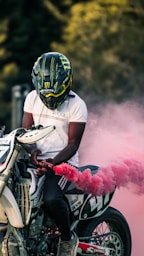 man riding motorcycle