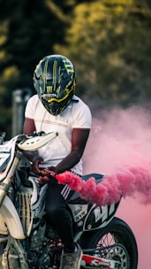 man riding motorcycle