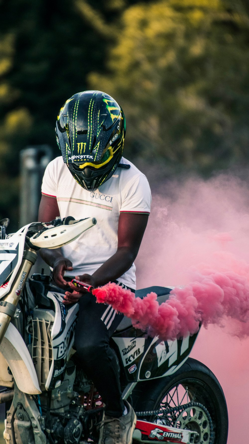 man riding motorcycle