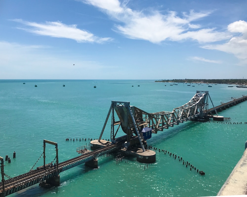 aerial photography of bridge