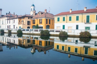 body of water beside buildings