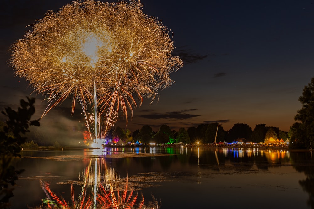 long-exposure photography of fireworks