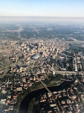 aerial photo of city skyline