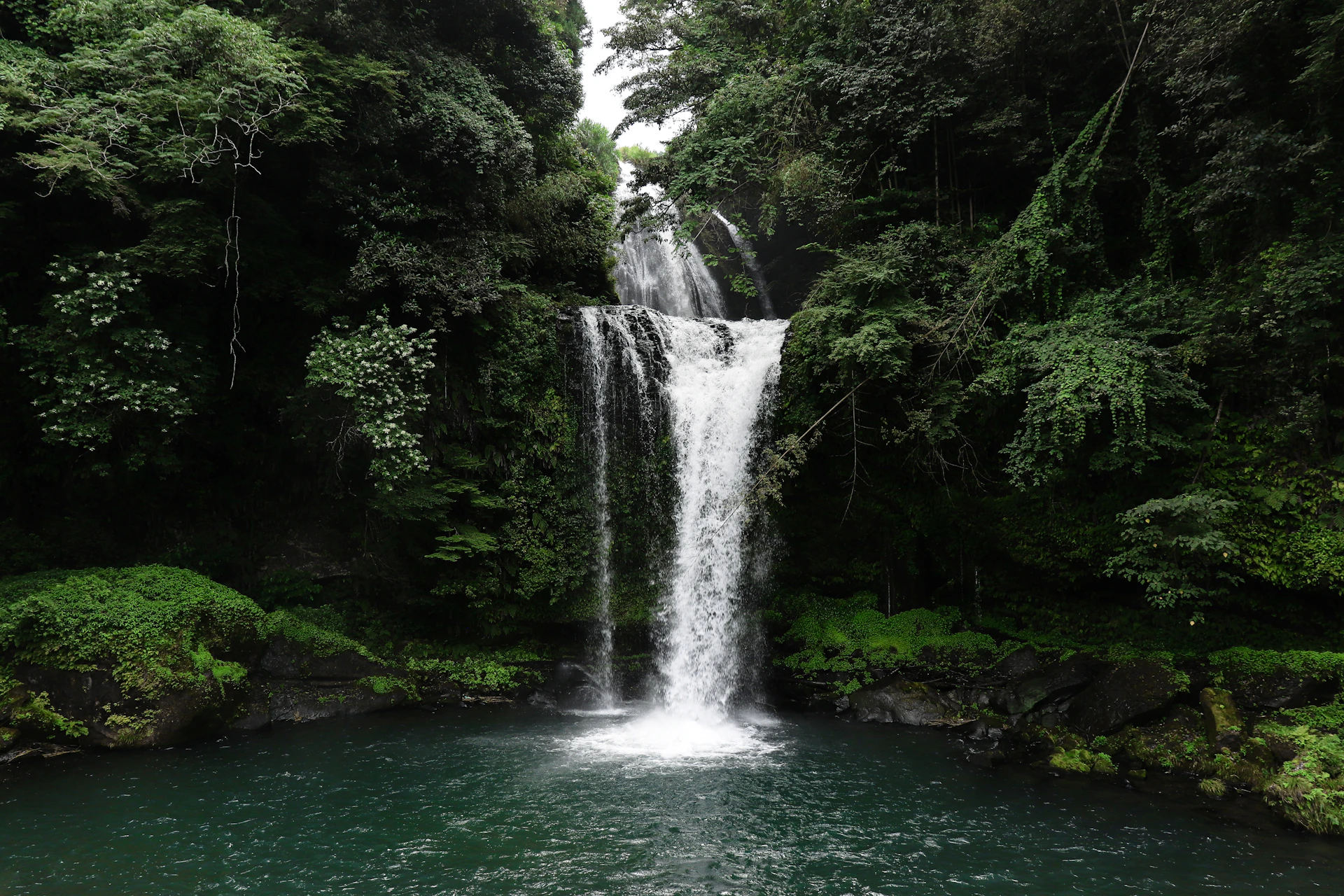 green waterfall