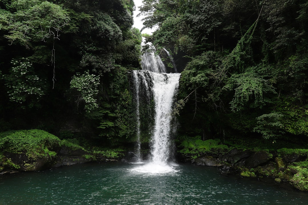 green waterfall,