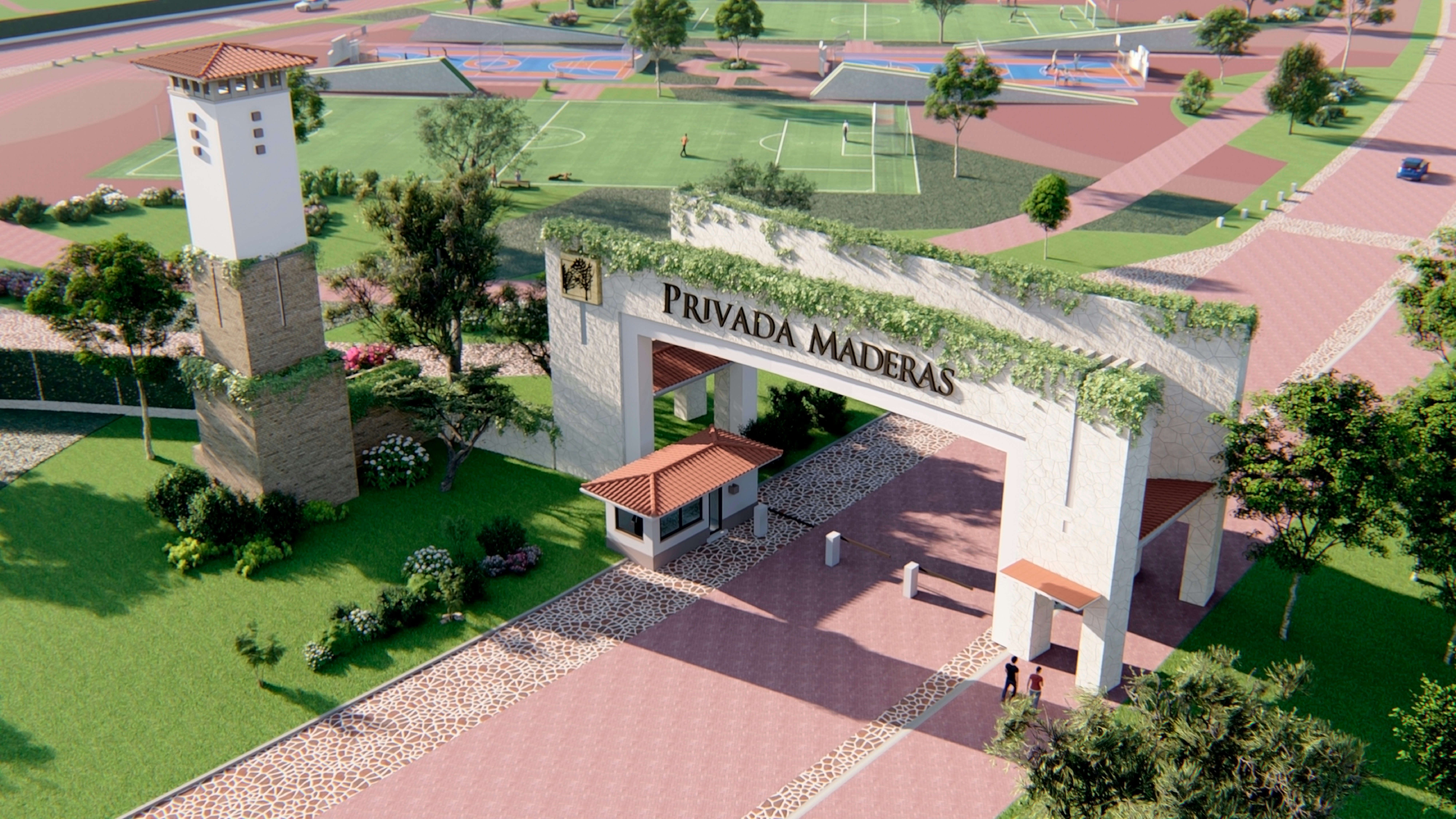 aerial photography of gate