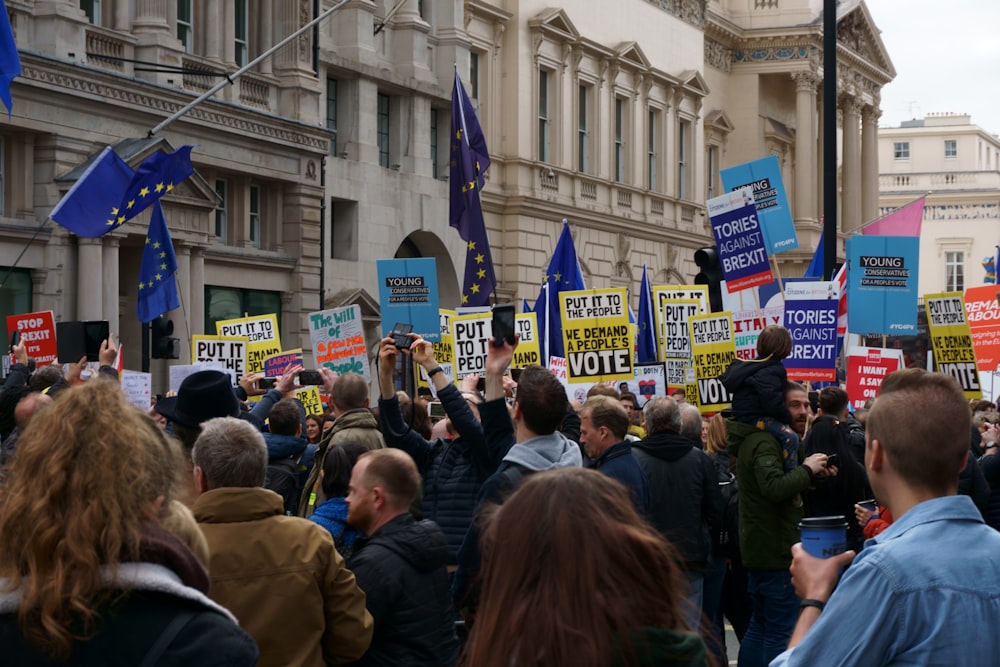 people rallying on the street