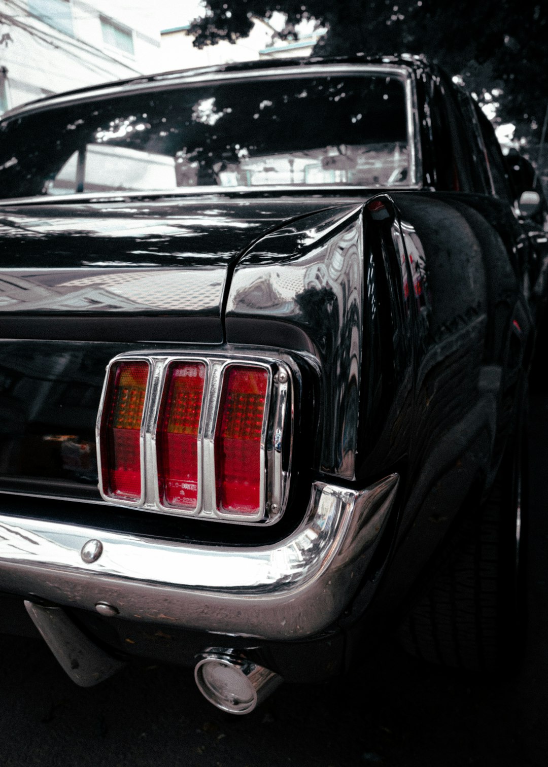 black classic car taillight