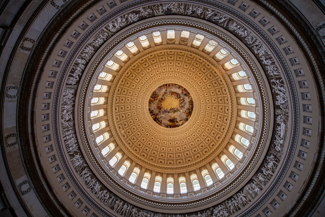 low-angle photography of white domed building