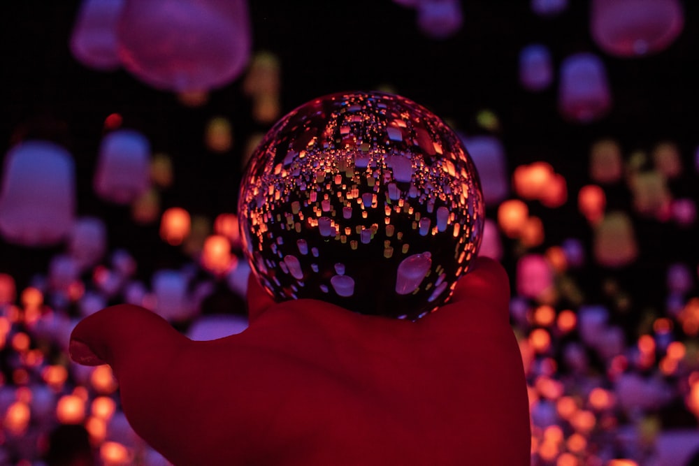 flying lanterns during nighttime