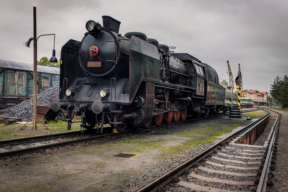 black train during daytime