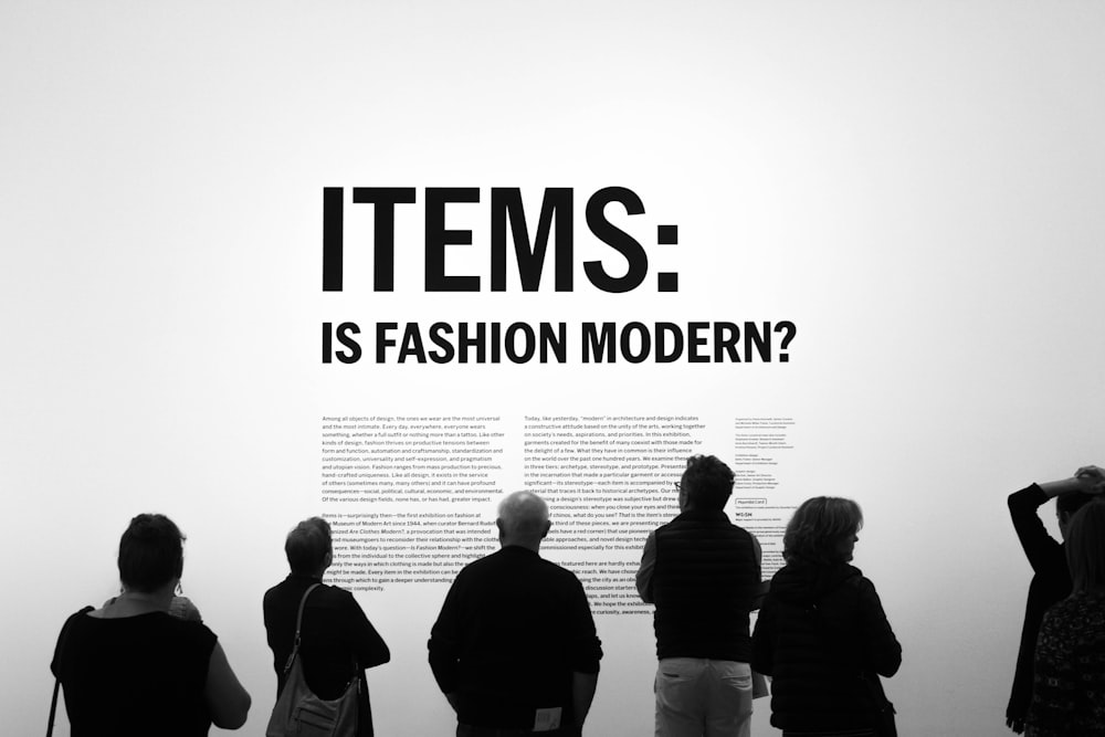 Items: is fashion modern? text overlay