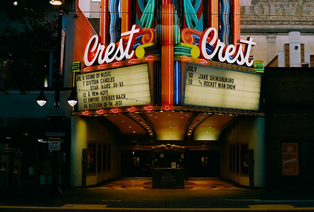 Crest movie theater in the city