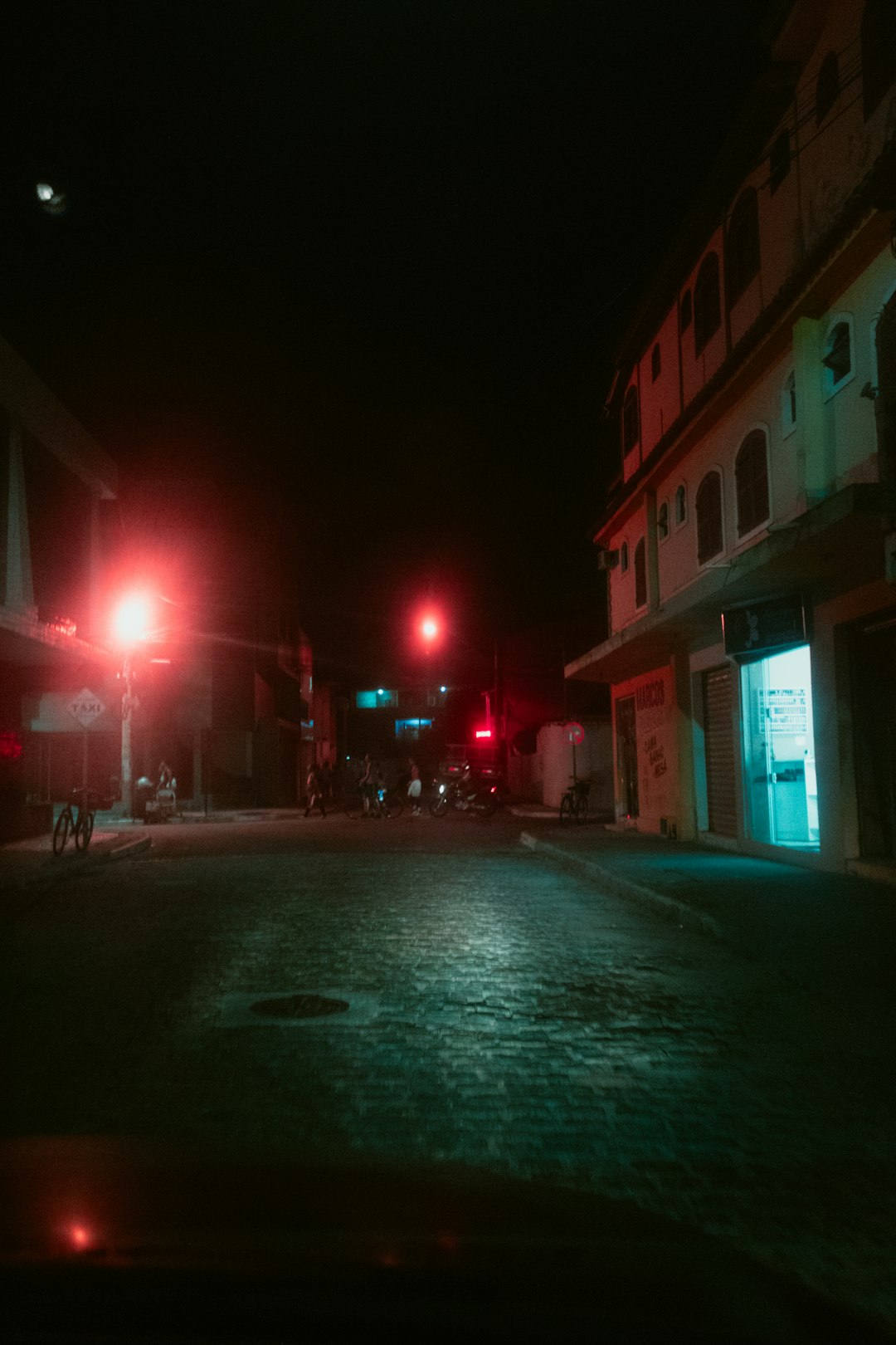empty pavement at night