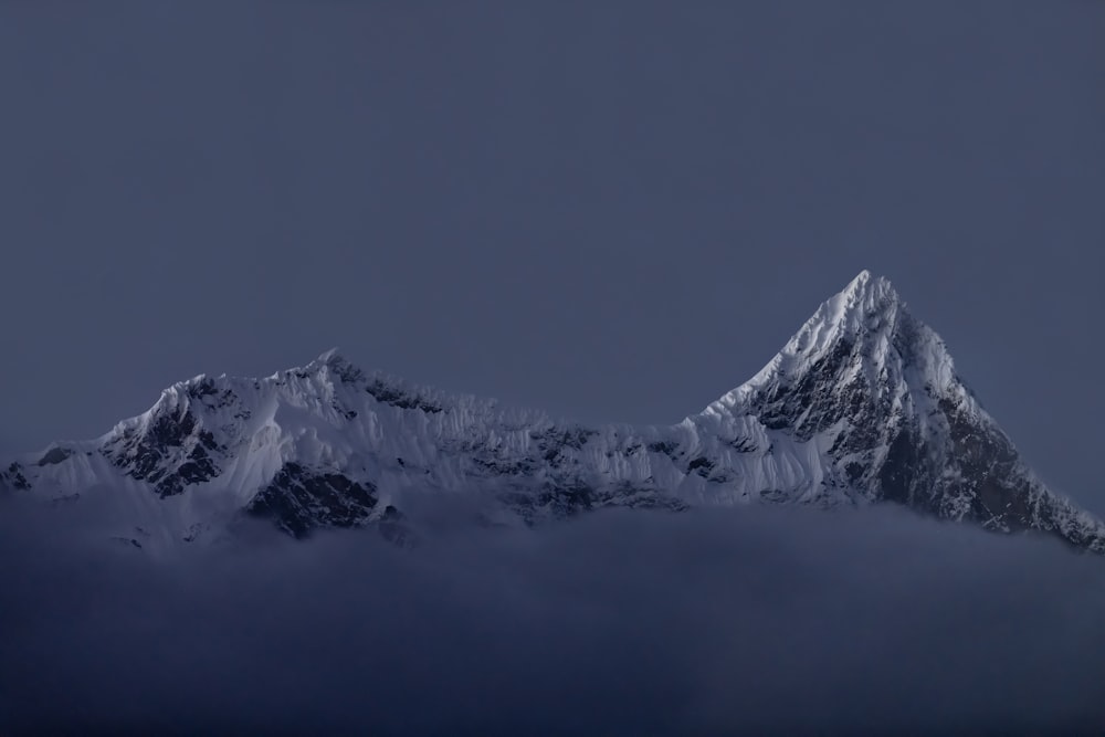 mountain covered with ice