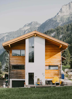 white and brown house