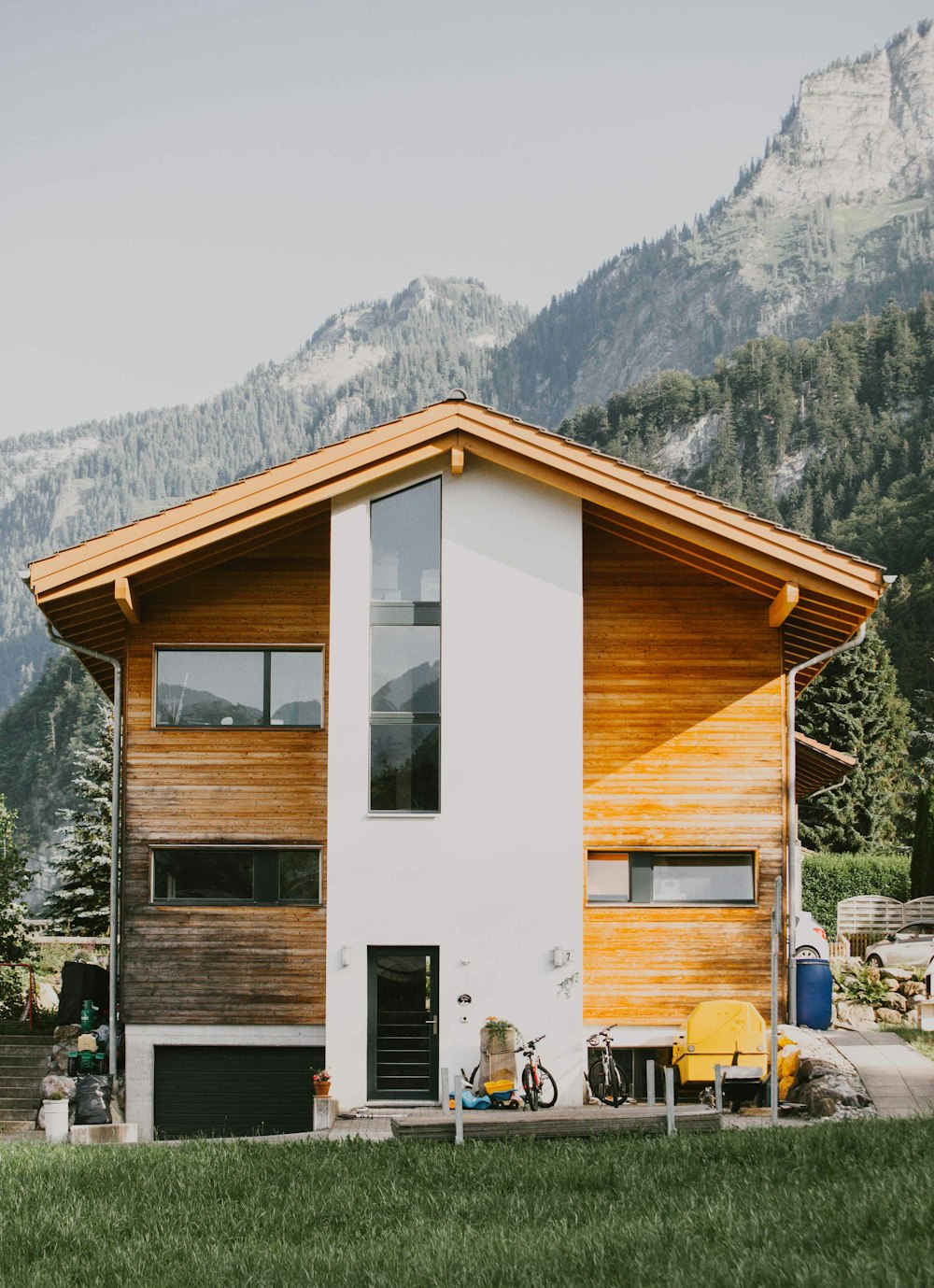 white and brown house