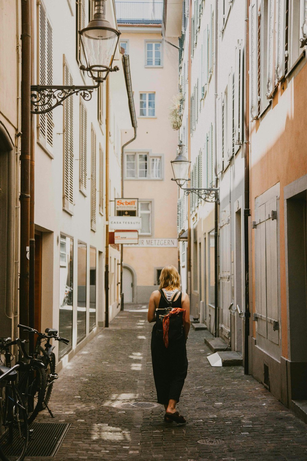 woman walking on pathway