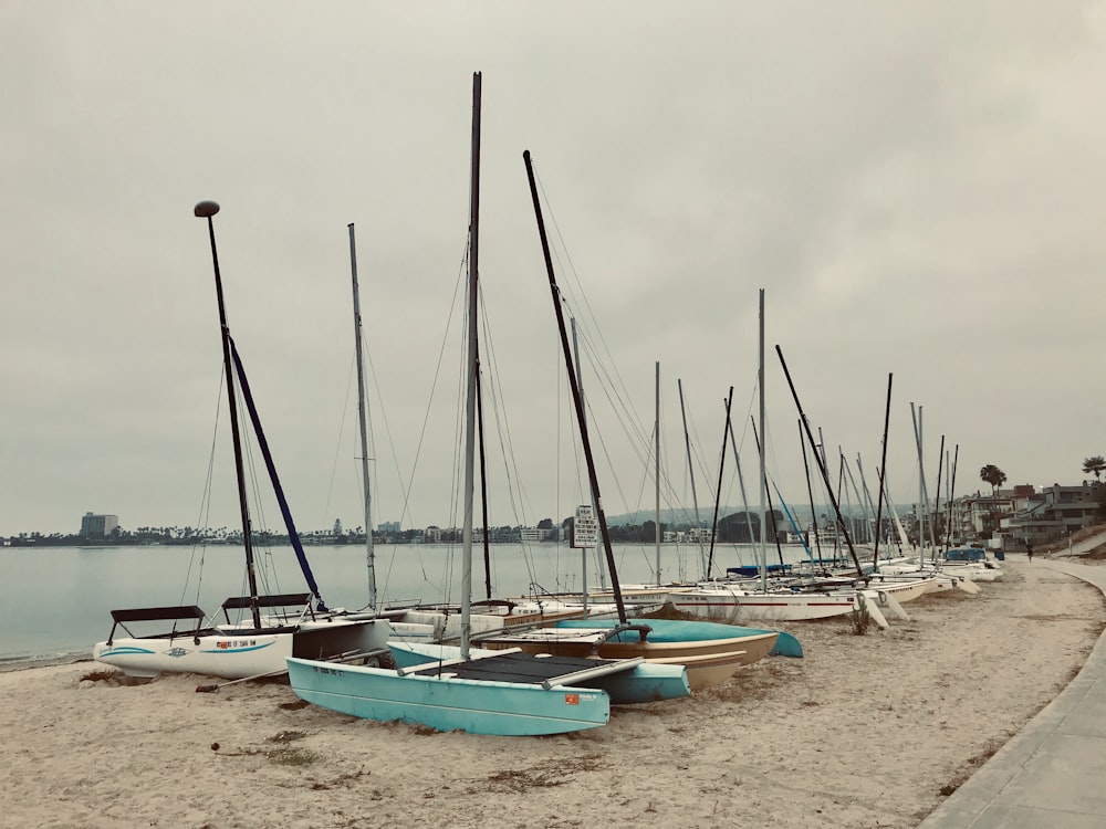 green wooden boats