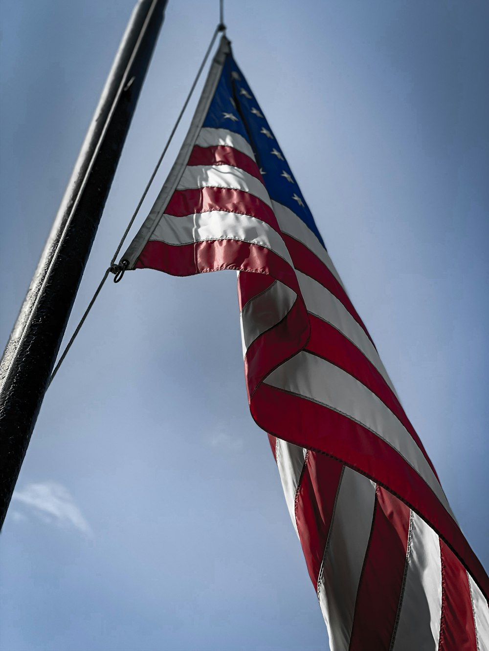 American flag on pole