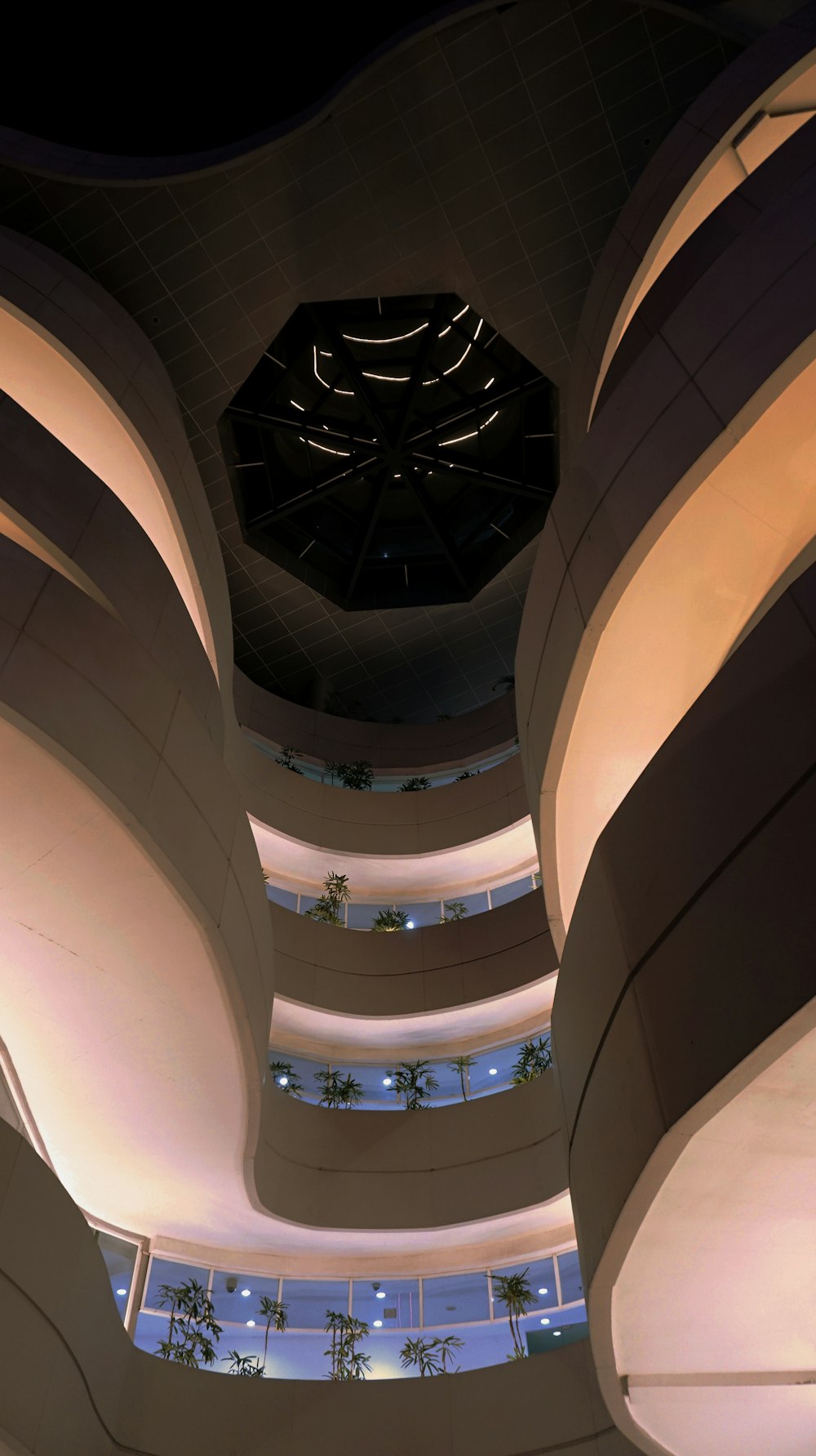 low-angle photography of building interior
