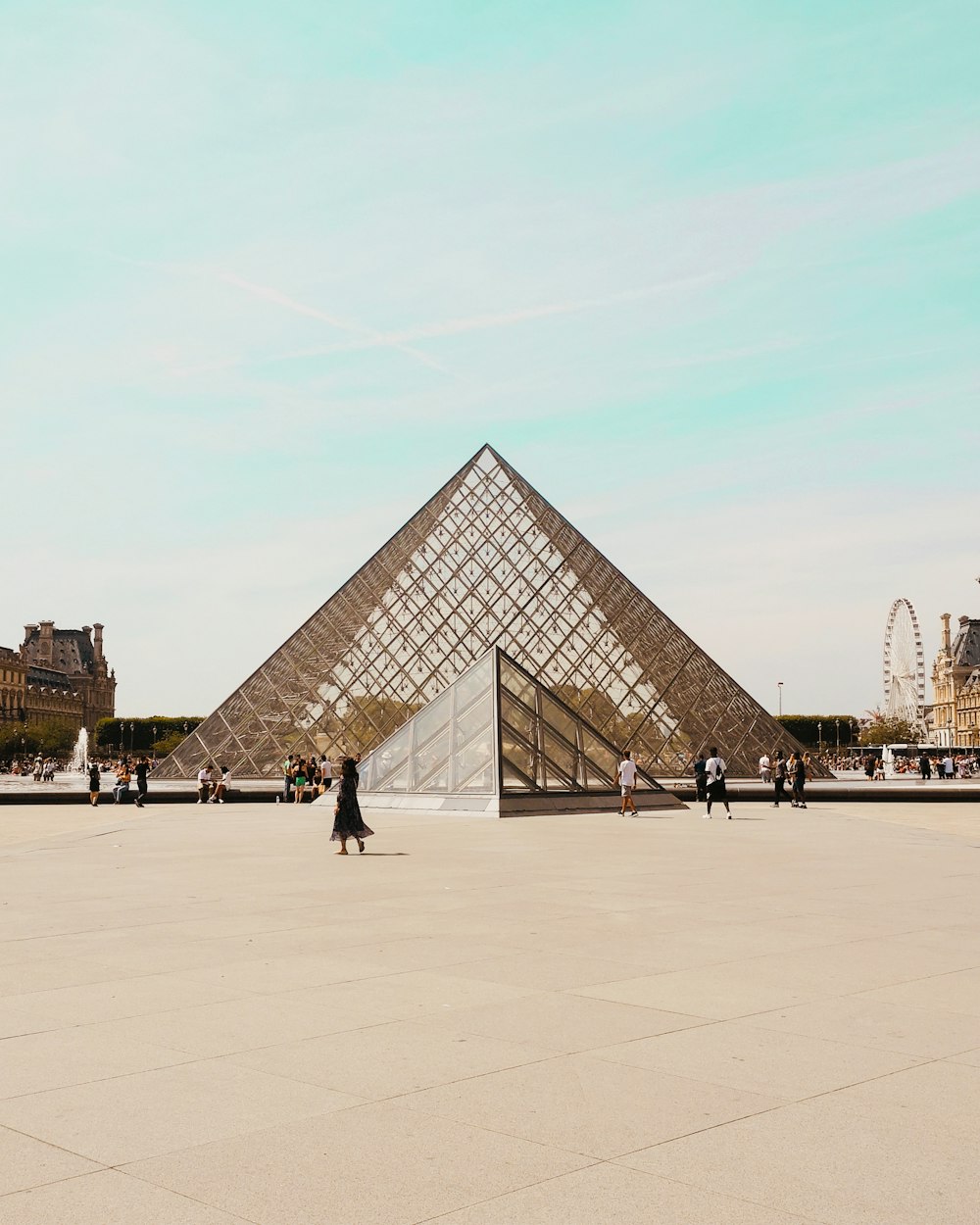 Louvre Pyramid at daytime